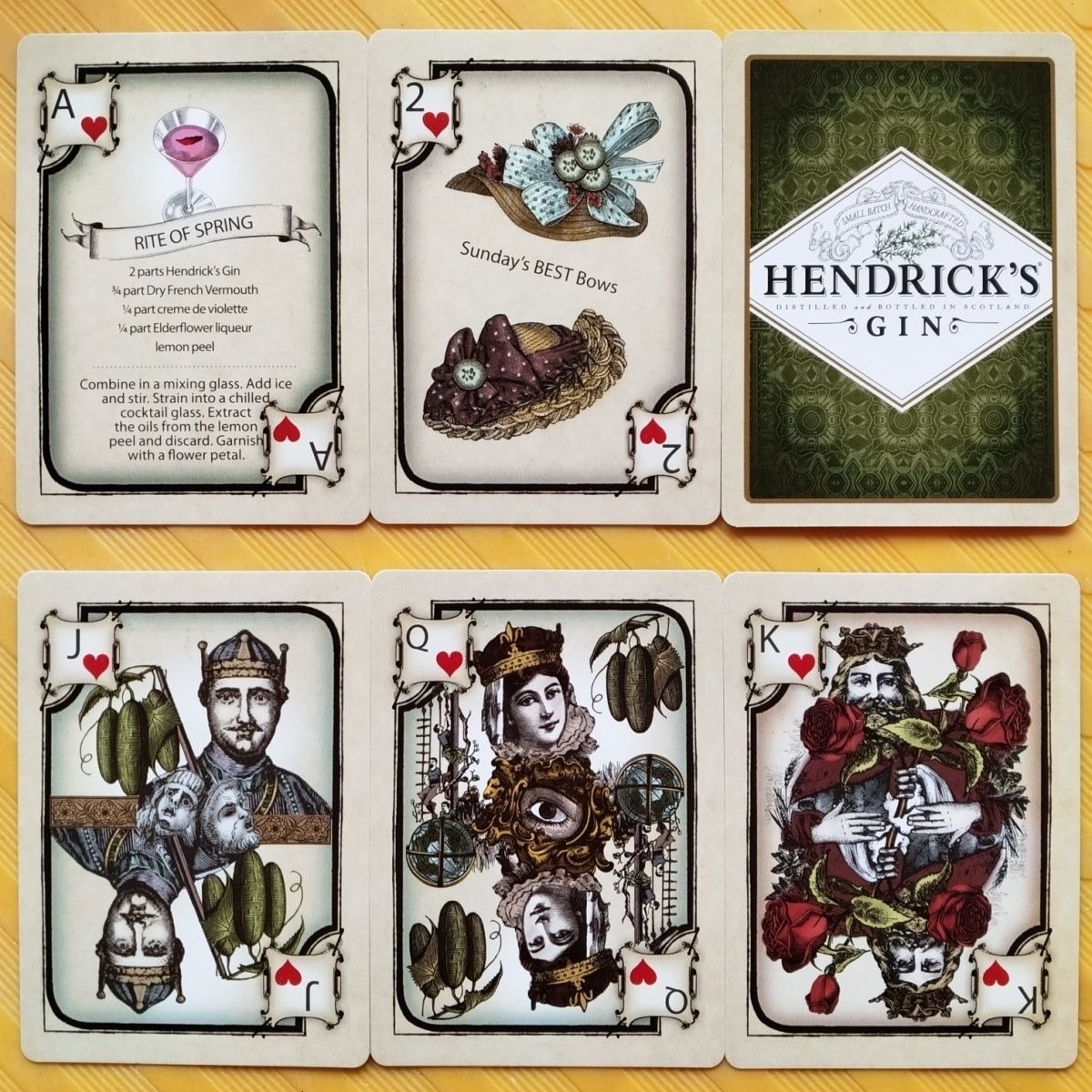 Cocktail Recipe Book - Talia kart do gry Hendrick's Gin,
