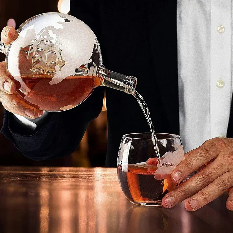 Decanter Globe Set - Kreatywny zestaw karafek w kształcie globu,
