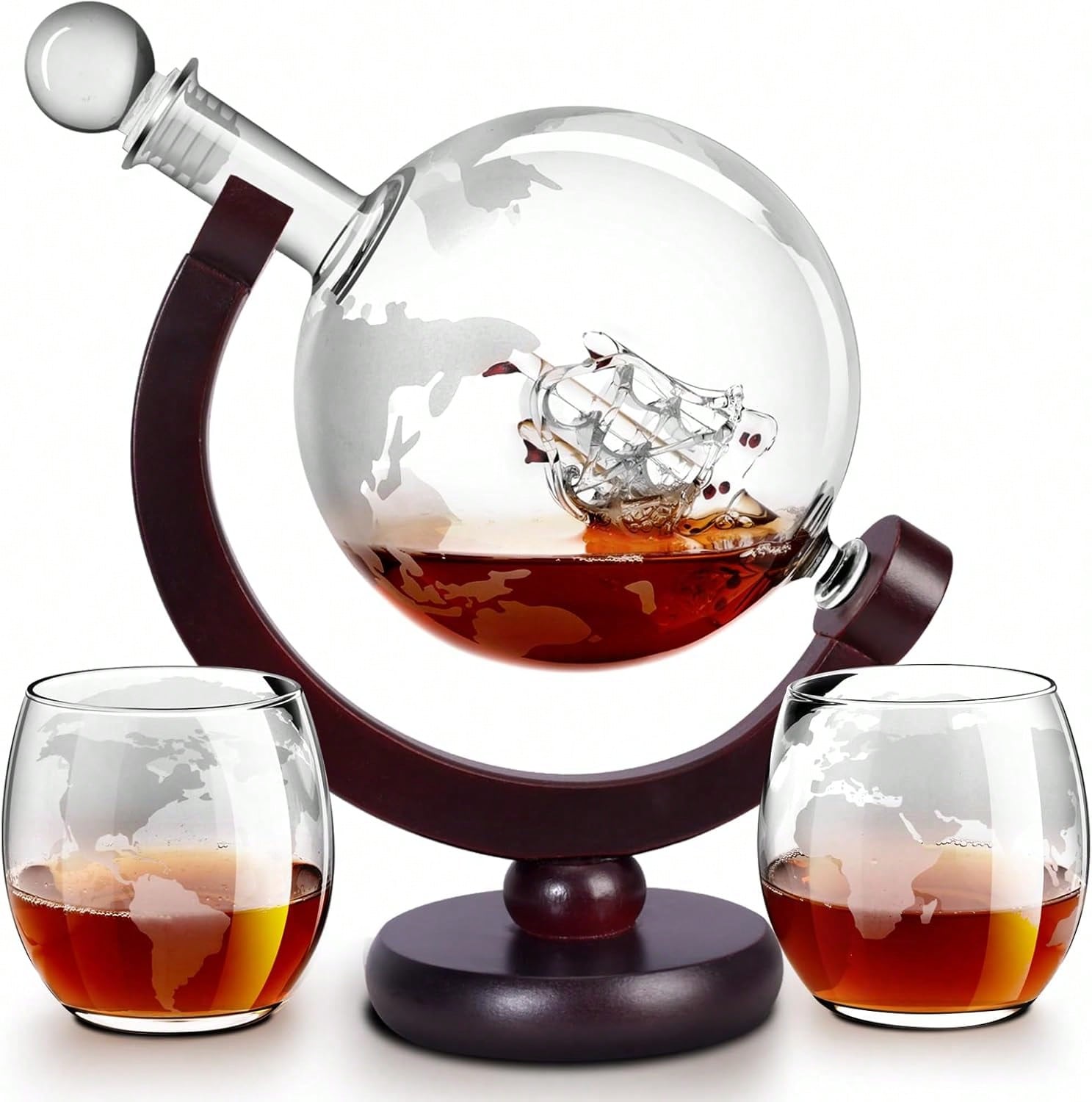 Decanter Globe Set - Zestaw karafki do whisky w kształcie