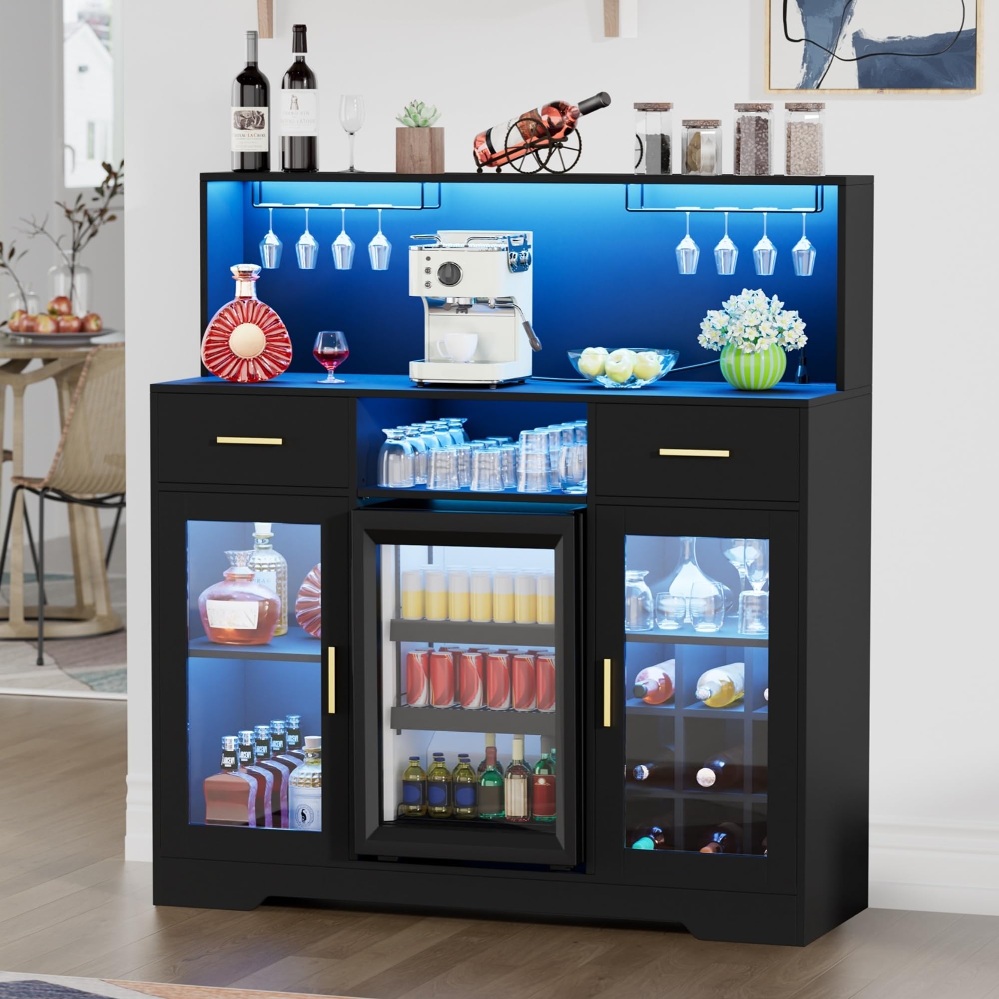 Home Bar And Fridge - Minilodówka z miejscem do przechowywania, szafki
