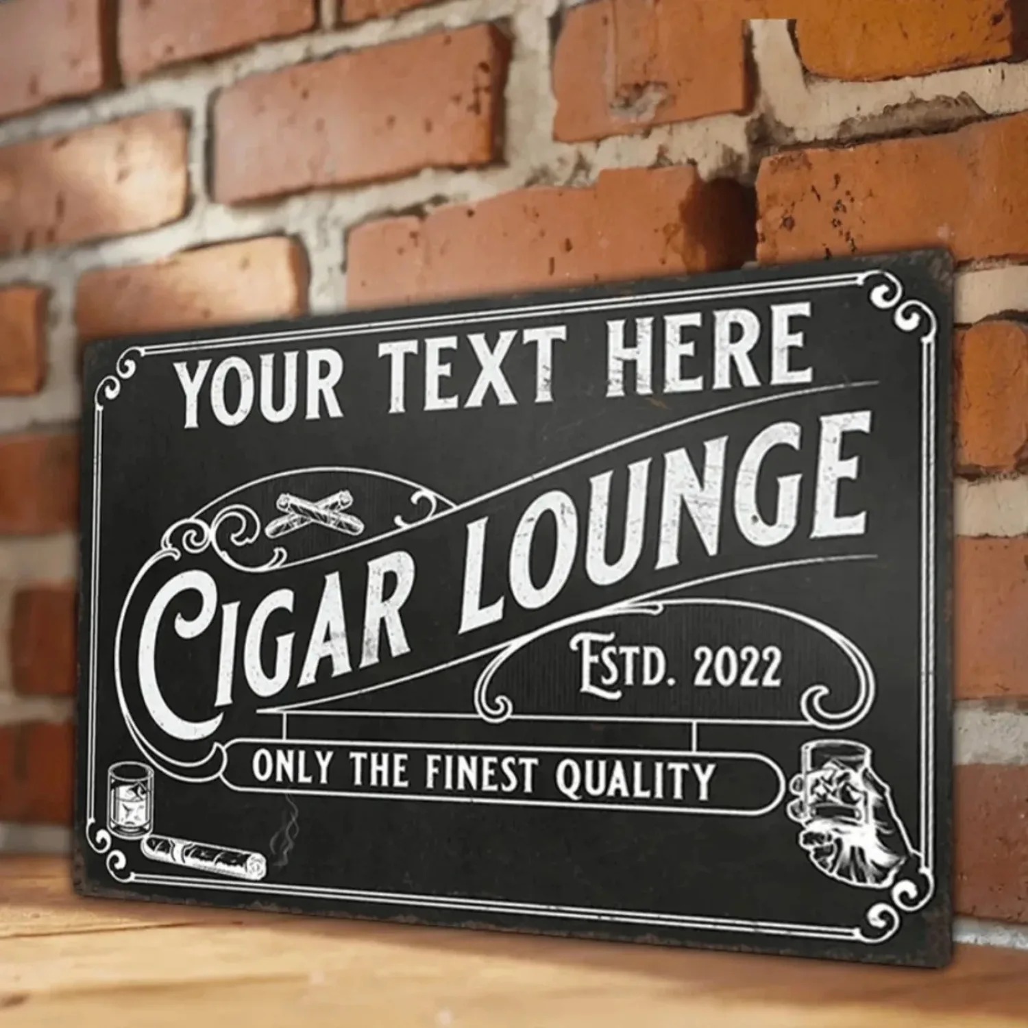 Home Bar Lounge - CIFbuy Personalizowana Aluminiowa Tabliczka z Motywem