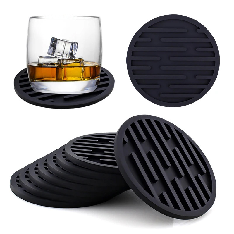 Bar Mat Rubber - 3 szt. Silikonowe Podkładki 10cm Okrągłe