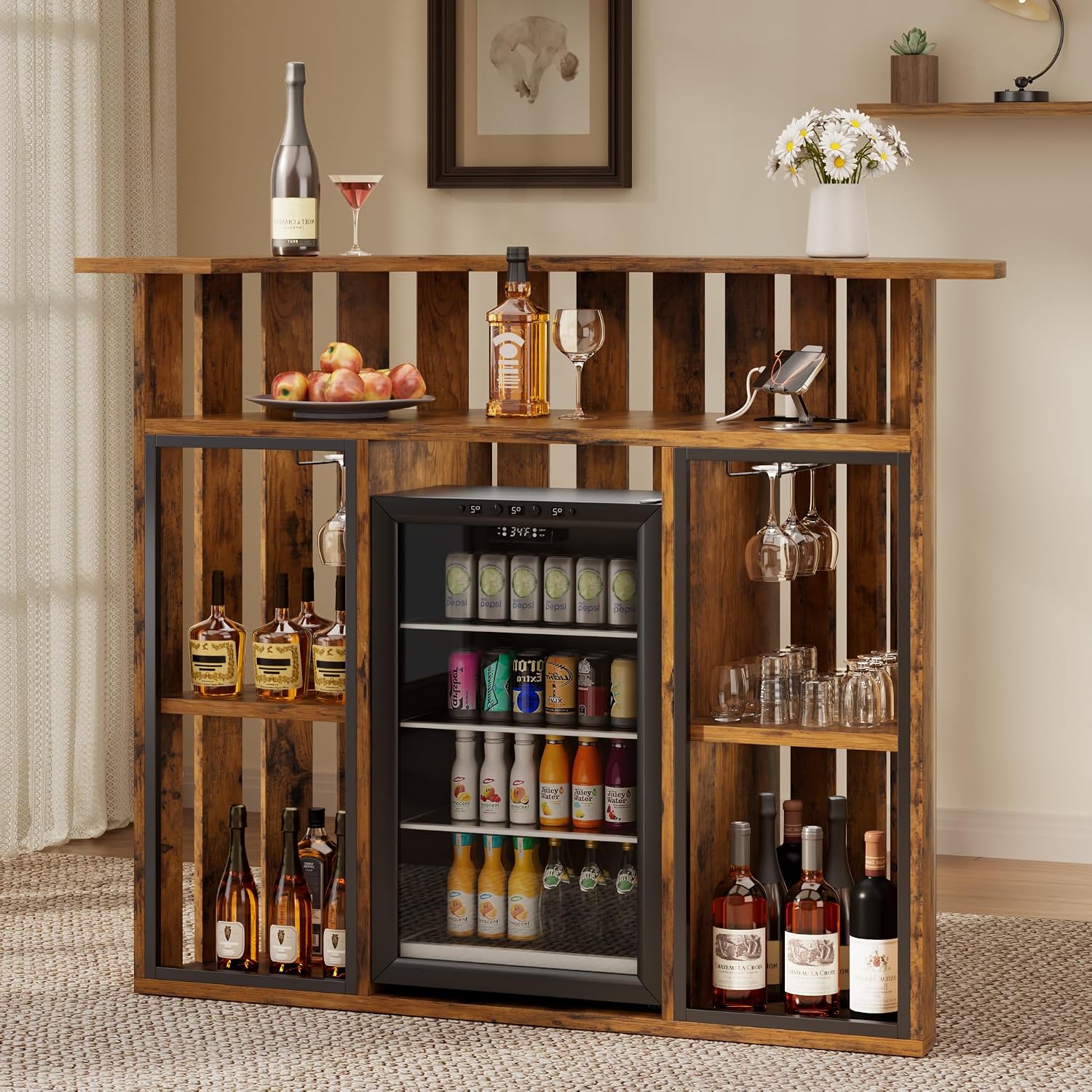 Rustykalny drewniany barowy sz – Home Bar And Fridge recenzja i cena