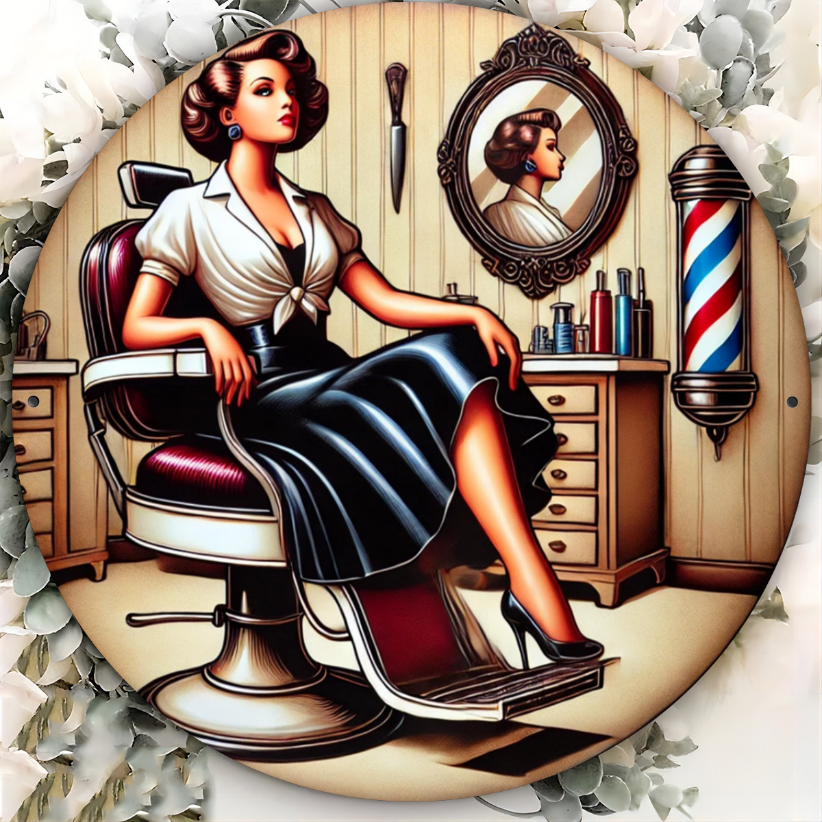 1 szt. Metalowy szyld w stylu  – Home Barber recenzja i cena